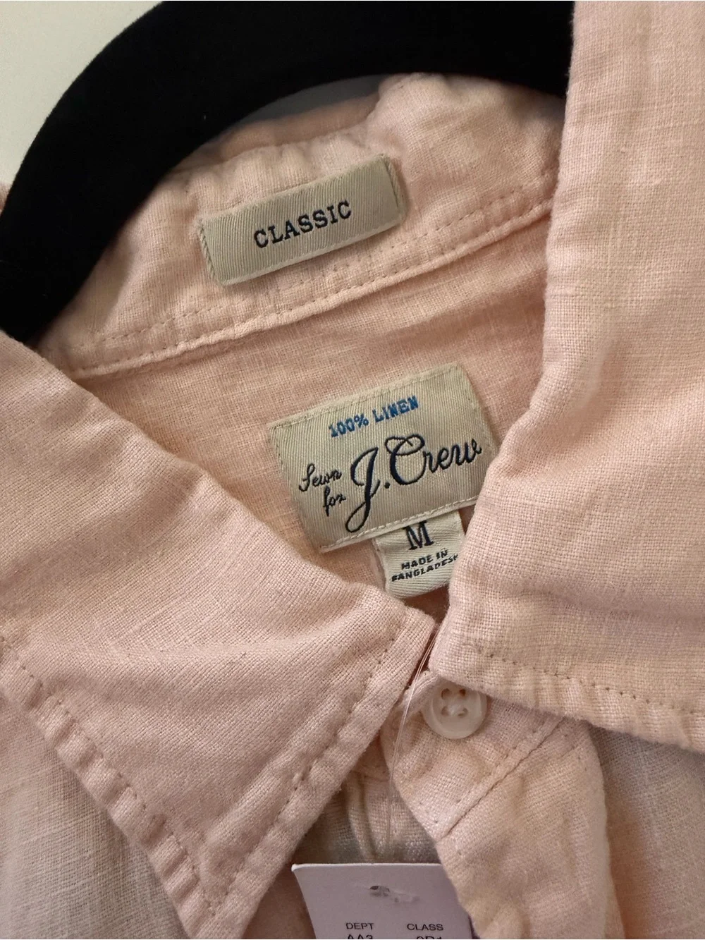 J.Crew Classic Linen Shirt Blush Pink Long Sleeve Button Front Size M NWT $98